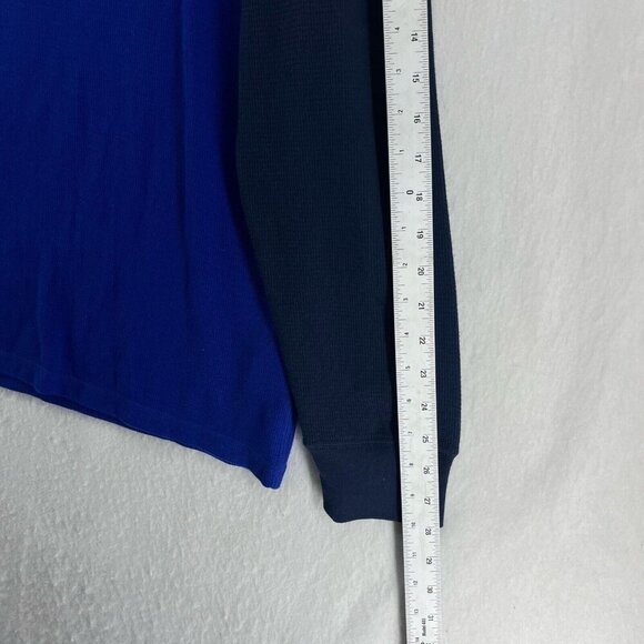 Polo Ralph Lauren Sleepshirt Men's L Blue Navy Colorblock Thermal Waffle Knit - Picture 6 of 13